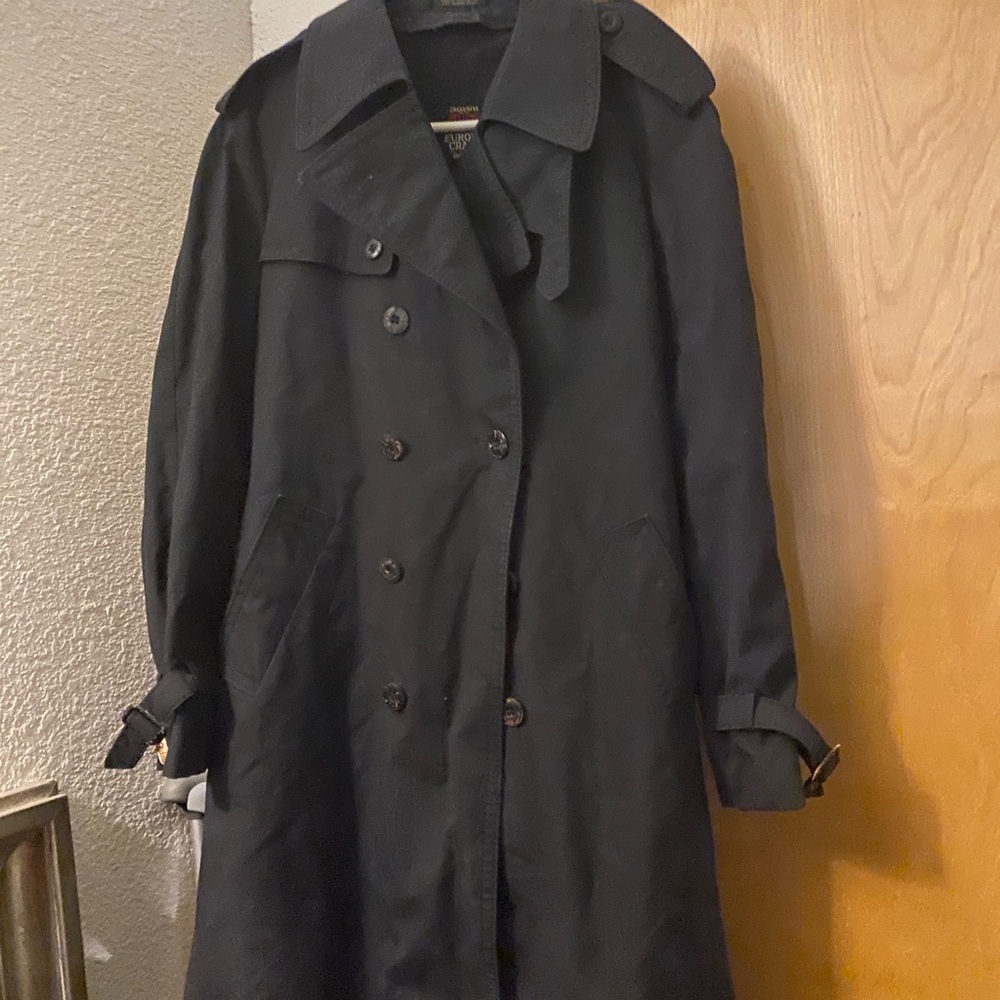 Vintage Europe craft black trench coat
